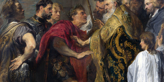 L'imperatore Teodosio e sant'Ambrogio, dipinto di Van Dyck, Palazzo Venezia, Roma.