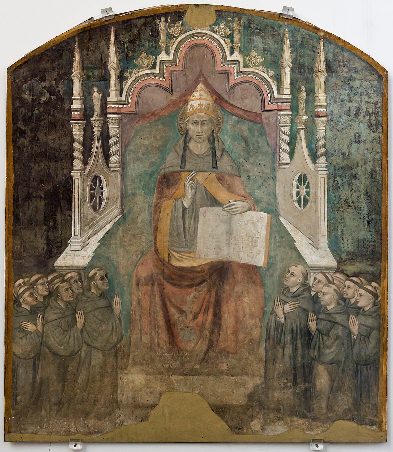 Celestino V in maestà di Niccolò di Tommaso, metà XIV secolo, Napoli, Museo Civico di Castelnuovo.