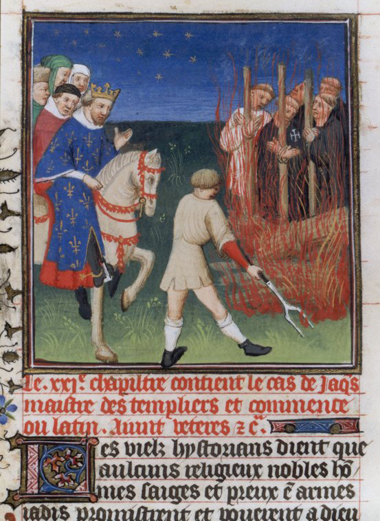 Filippo il Bello assiste al rogo dei Templari.