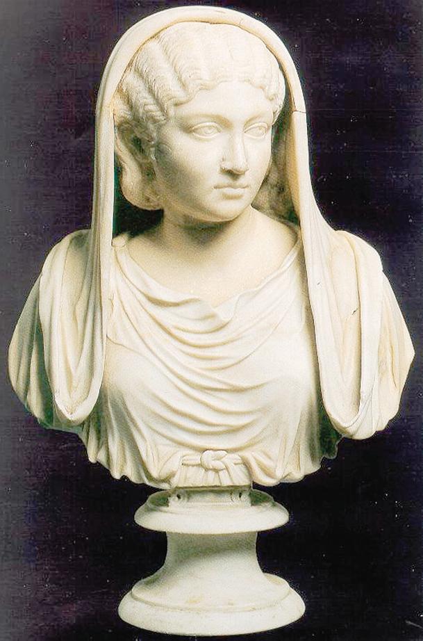 Un busto di marmo della scienziata alessandrina.