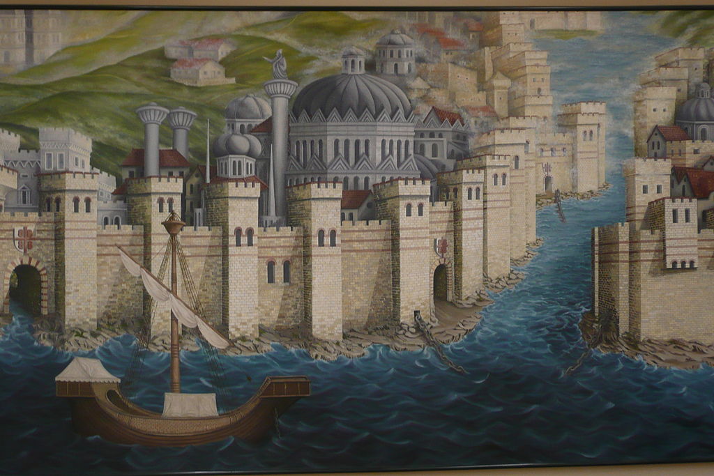 Le mura teodosiane durante la quarta crociata