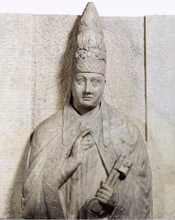 Statua di Bonifacio VIII, opera di Arnolfo di Cambio (1298 ca.). Museo dell'Opera del Duomo, Firenze