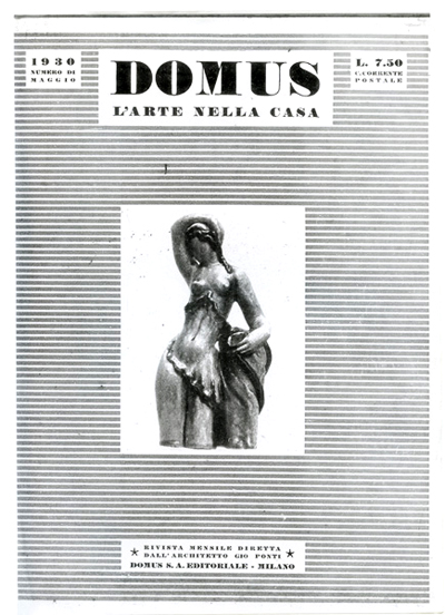 Una copertina del maggio 1930 di Domus, la prima rivista italiana di architettura