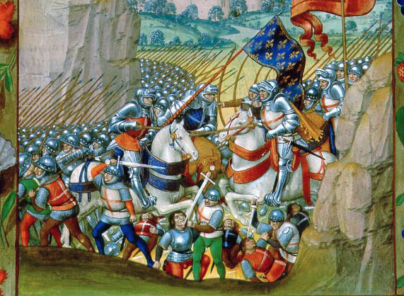 battle-of-agincourt Chronique de France. French. Manuscript