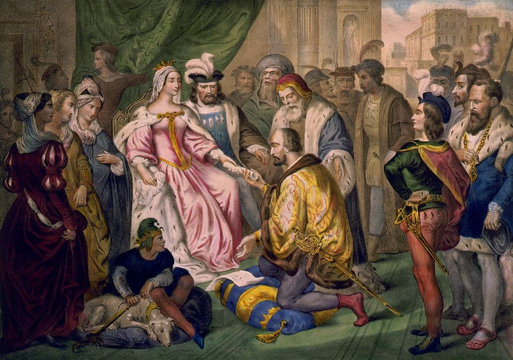 Cristoforo Colombo in ginocchio davanti alla regina Isabella di Castiglia