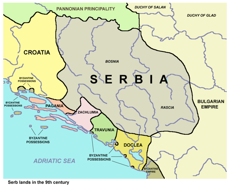 Le terre serbe nel secolo IX secondo il De Administrando Imperio dell'imperatore bizantino Costantino VII