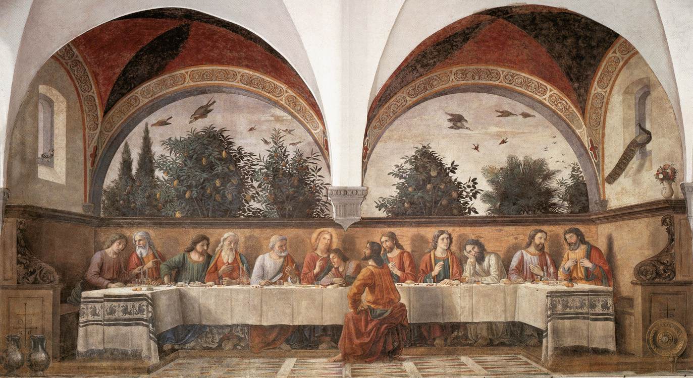 1488 Domenico Ghirlandaio ultima cena nel refettorio del convento di Ognissanti