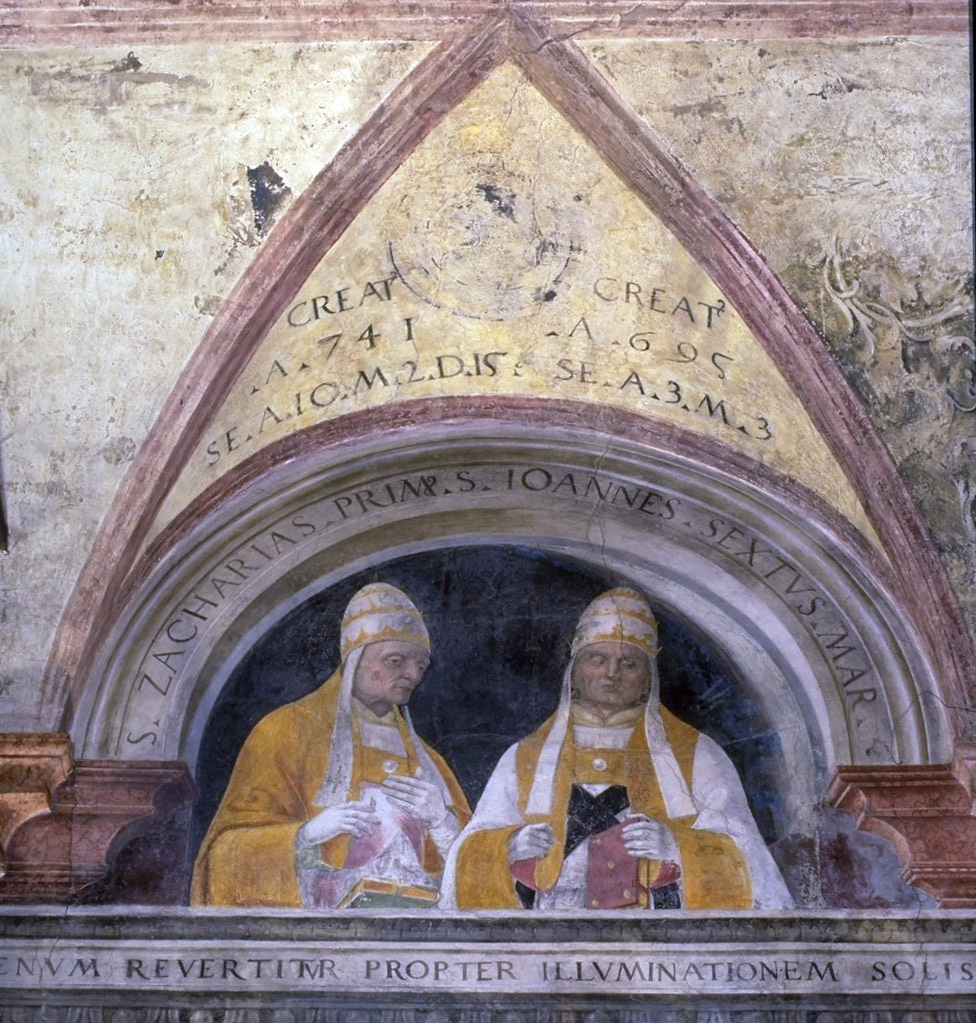 Papa Zaccaria I e papa Giovanni VI in un affresco del XVI secolo