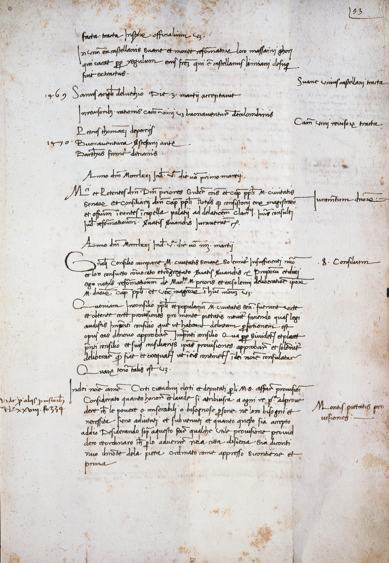 Ordinationi e statuti del Monte della pietà (1472)