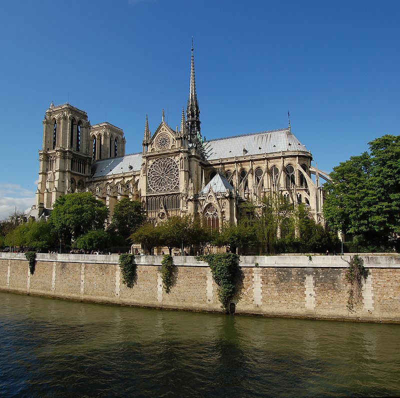 La cattedrale di Notre-Dame de Paris vista dalla Senna