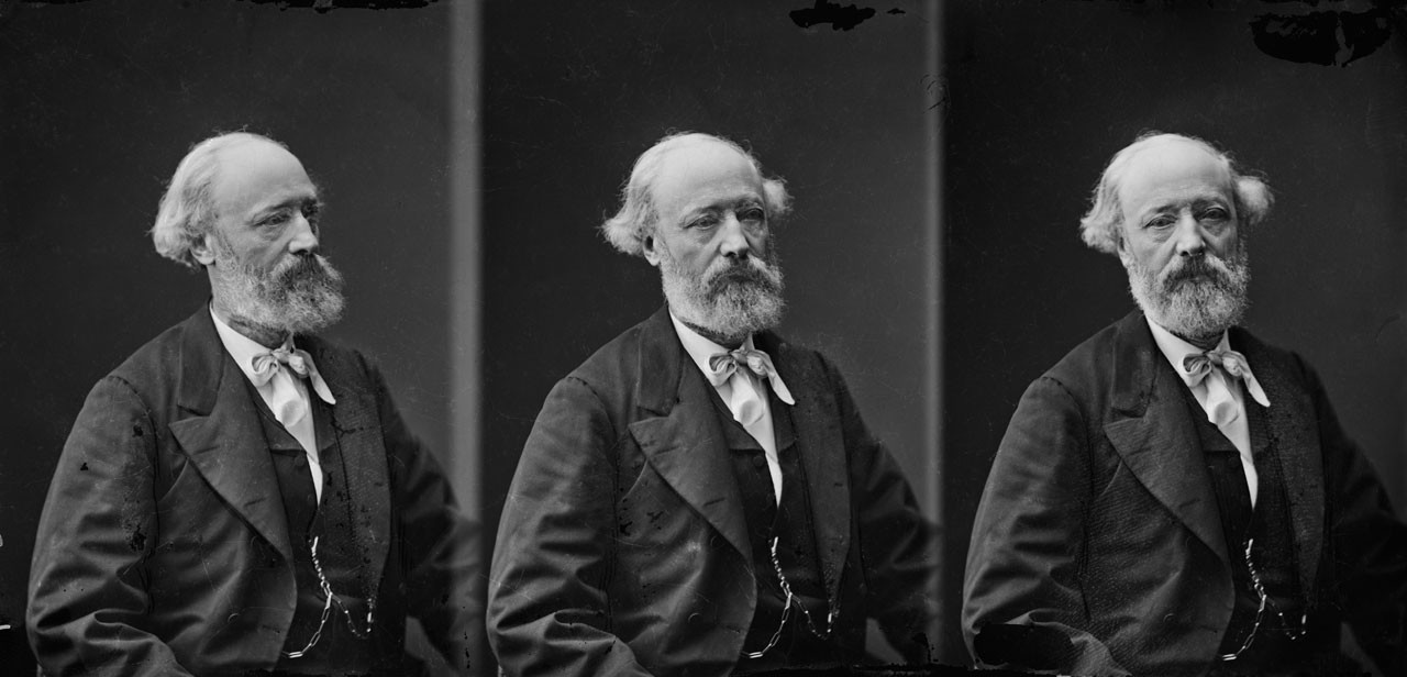 Viollet-le-Duc fotografato in tre pose diverse da Félix Nadar