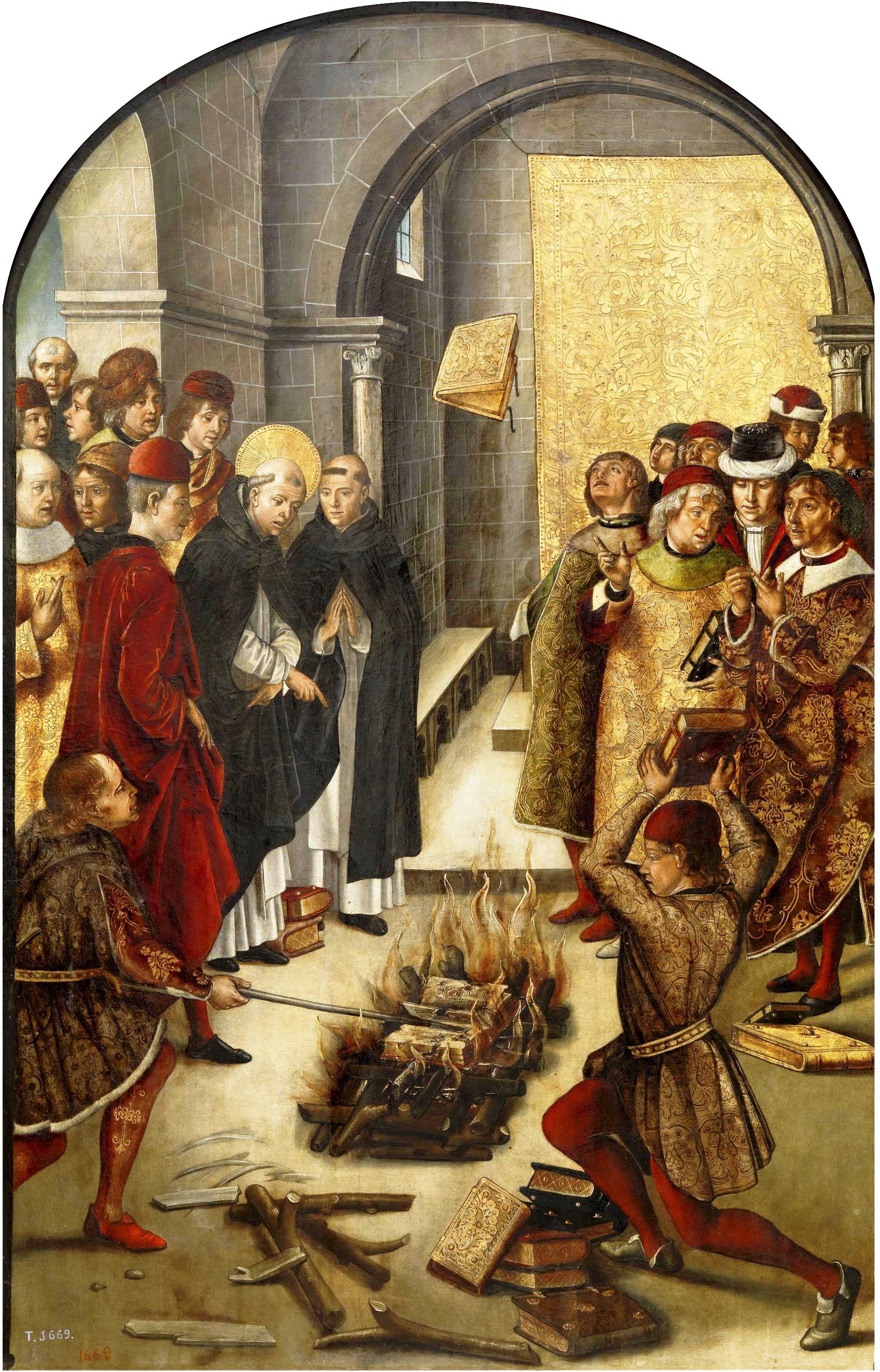 Un altro falò delle vanità (San Domenico e gli Albigensi) è ricordato nel dipinto del pittore spagnolo Pedro Berruguete