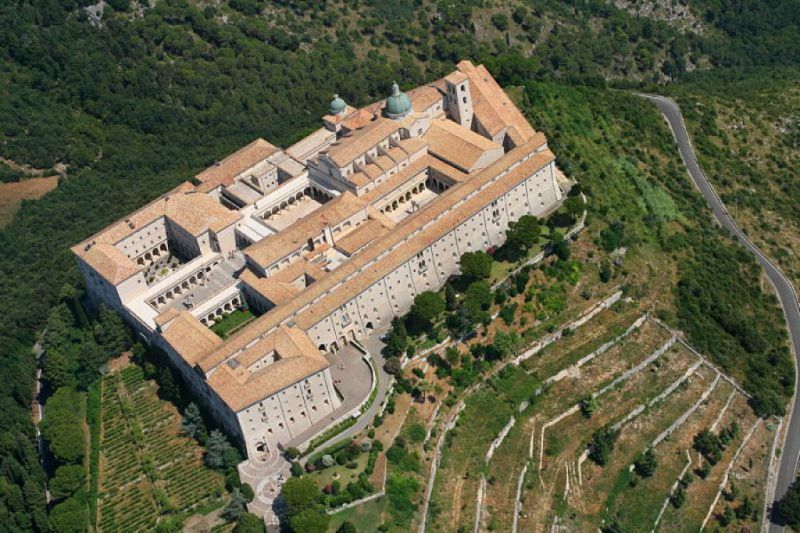 L'Abbazia di Montecassino vista dal cielo