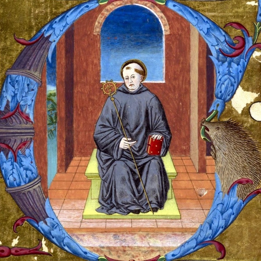 San Benedetto, frammento da graduale (terzo quarto del XV secolo), British Library, Londra